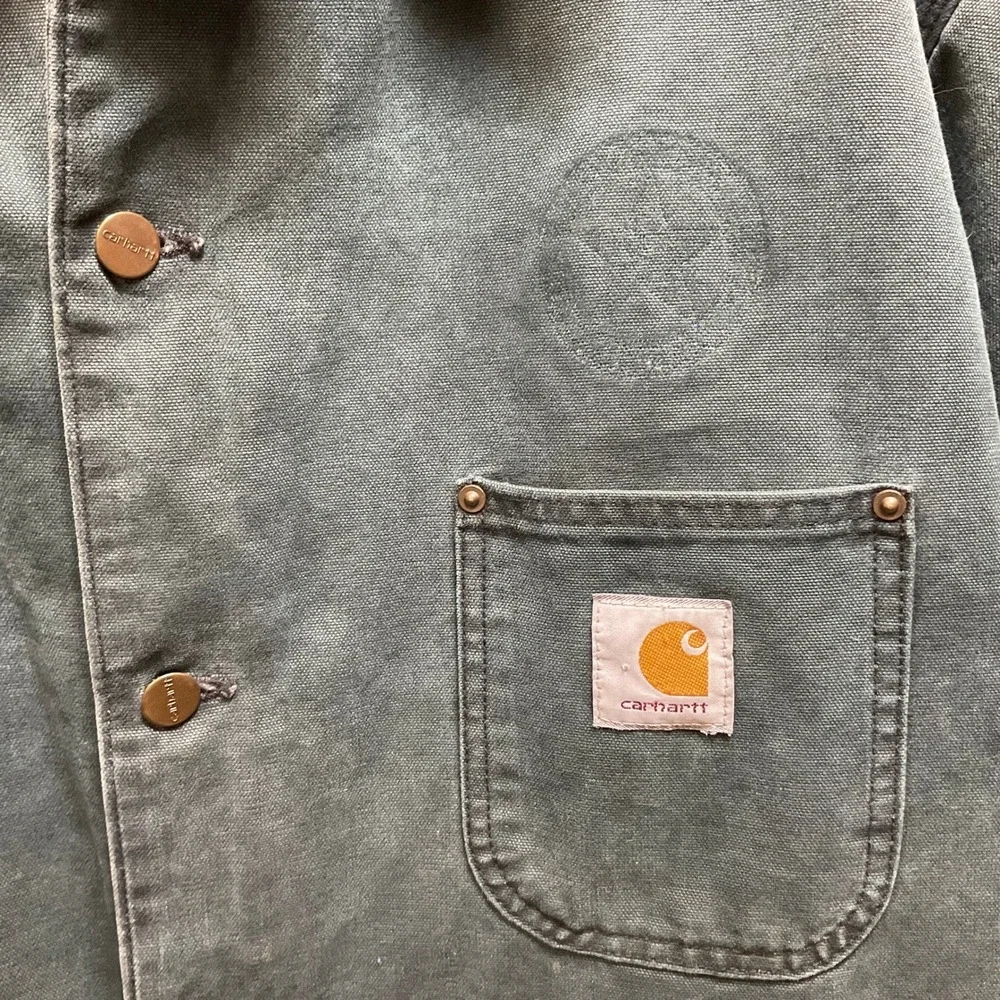Vtg Carhartt CB143 Made in USA Hunter Green Blanket Lined Chore Coat XL‎ CB143 - Picture 8 of 12